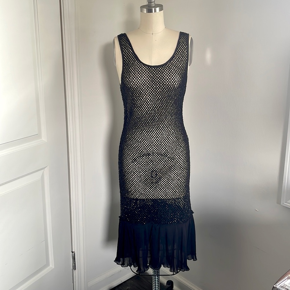 All Saints Black Beaded Dress